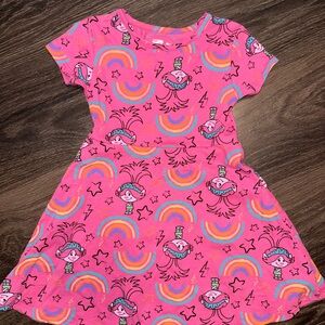 Dreamworks Trolls Girls Dress with Fun Rainbow Design